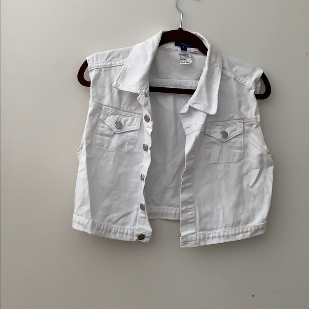 American Apparel white denim vest